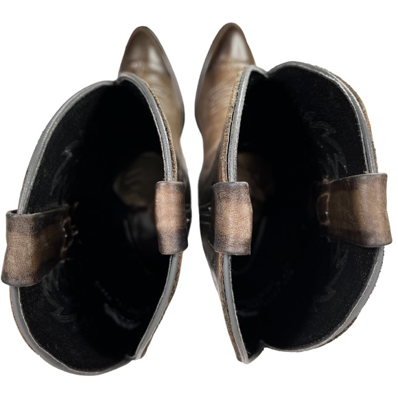 SOLD Imperial Gray Brown Leather Western Boot Made In USA Women 6 1/2 M - Picture 3 of 11